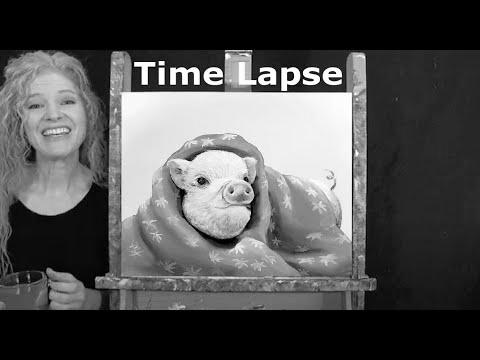 TIME LAPSE – Be taught The right way to Paint "PIG IN A BLANKET" with Acrylic Paint- Step by Step Video Tutorial