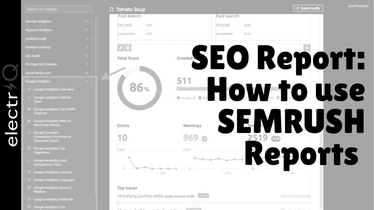 web optimization Report: Methods to use SEMRUSH Reviews