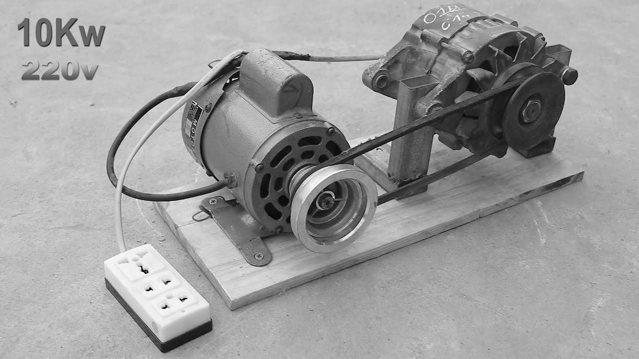 Learn how to generate do-it-yourself infinite energy with a car alternator and an engine P2💡💡💡