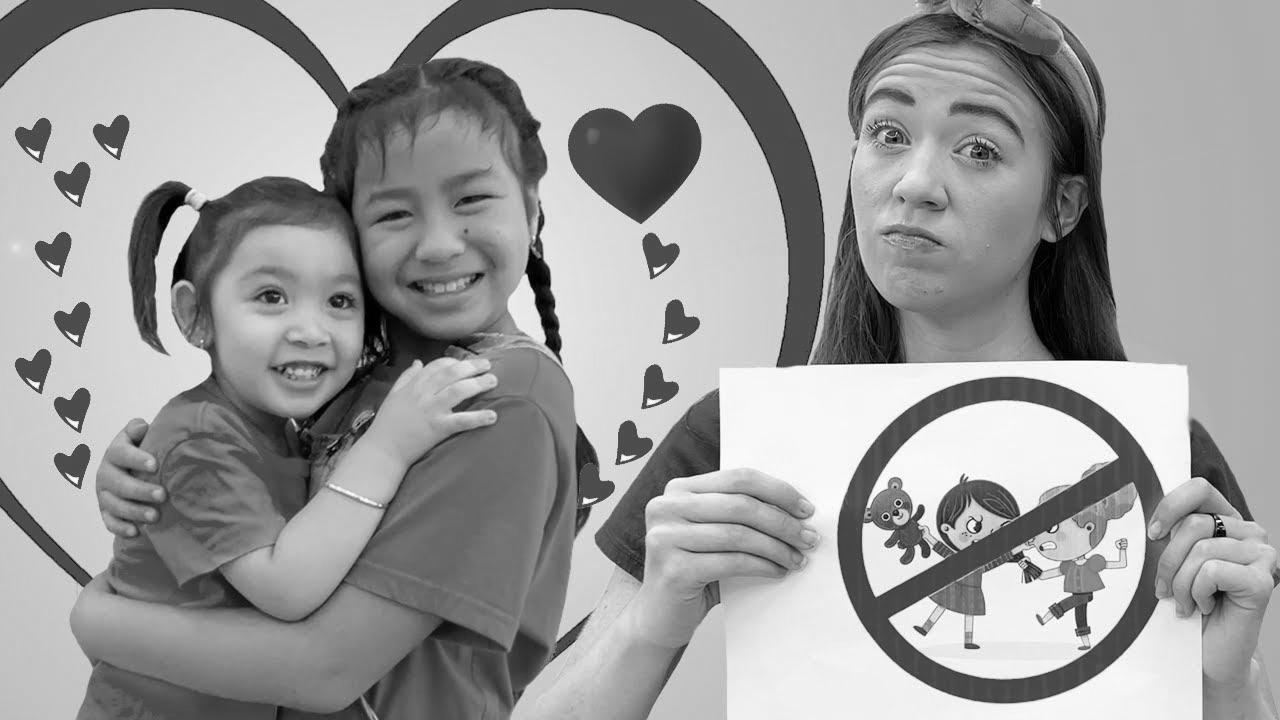 Jannie and Maddie Study Rules for Children |  Kids Learn Sharing is Caring and More Rules