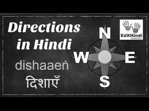 LEARN HINDI – The way to say 4 Instructions in Hindi East,West,North,South – Animation