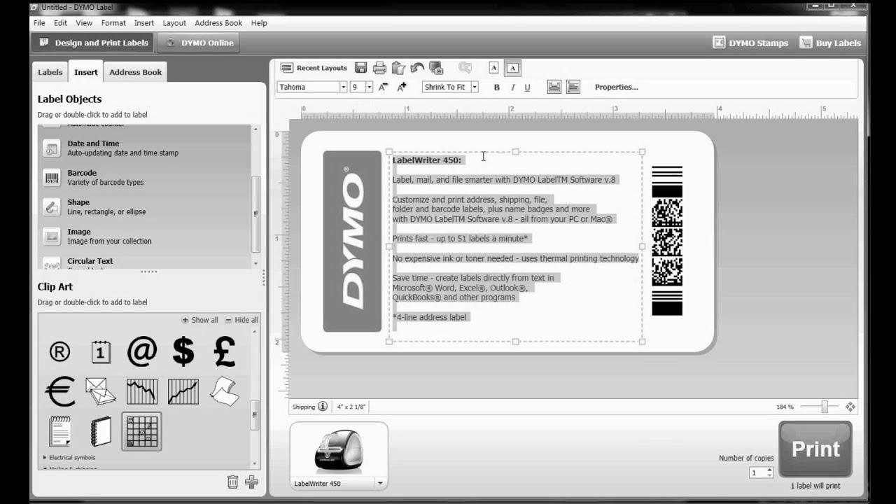 The way to build your individual label template in DYMO Label Software?